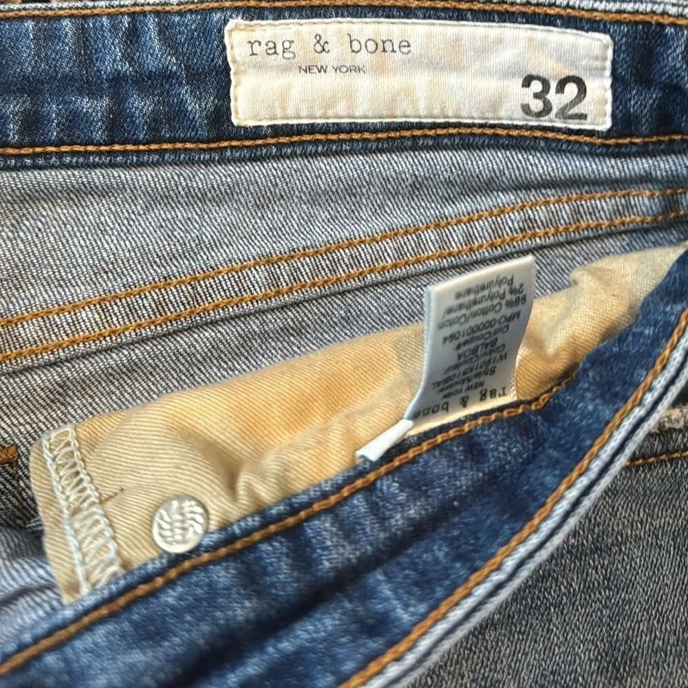 Rag & Bone Blue Jean Shorts with Cuffed Hem size 32 (10-12)